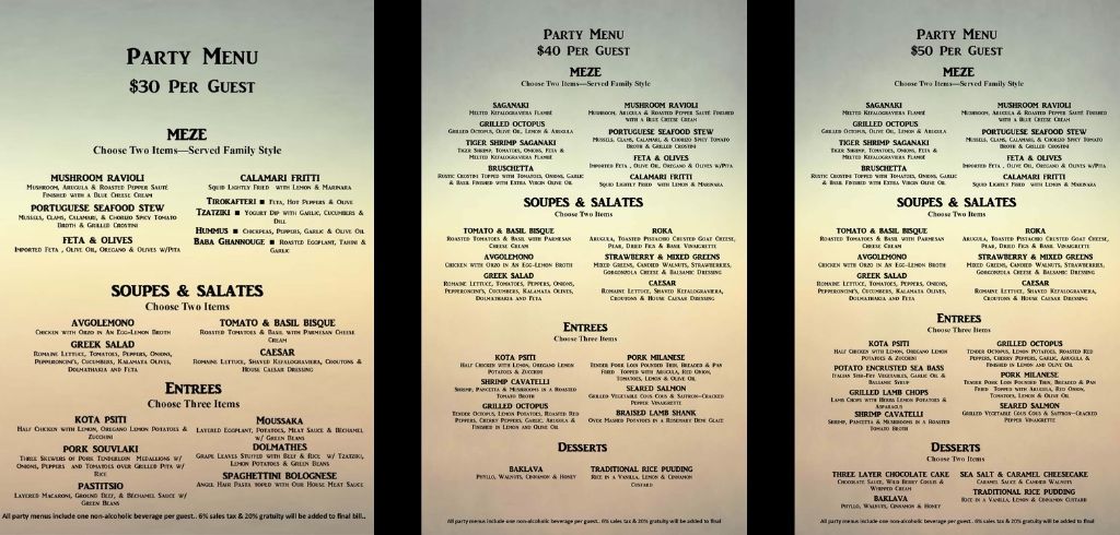 Authentic Naples Greek Food Catering For Party Events